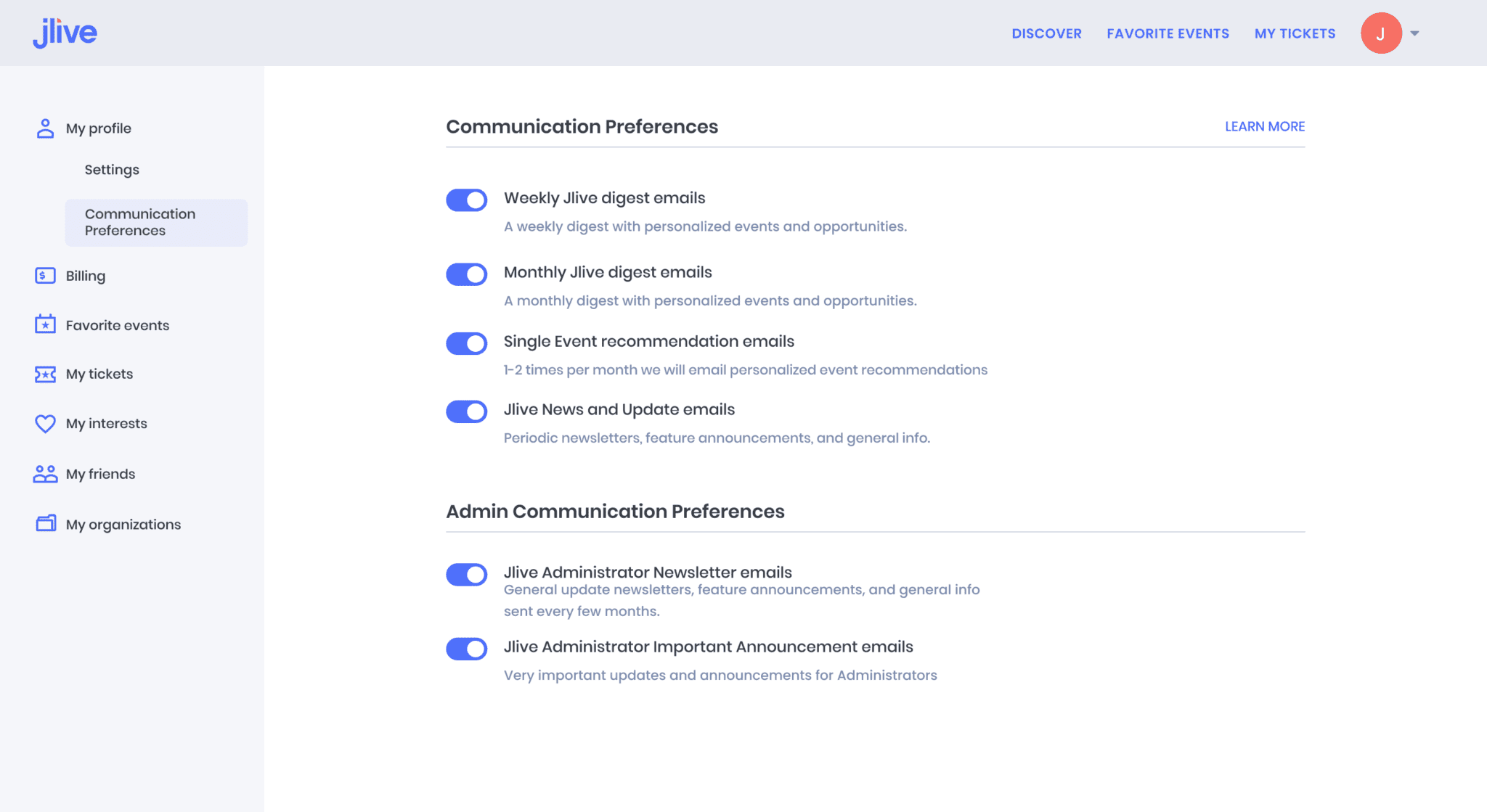 communication-settings-jlive-knowledgebase